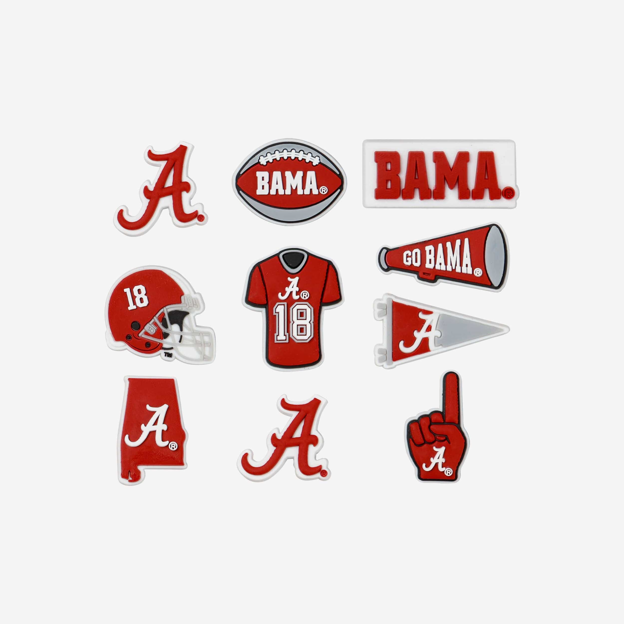 Alabama Crimson Tide 10 Pack Team Clog Charms