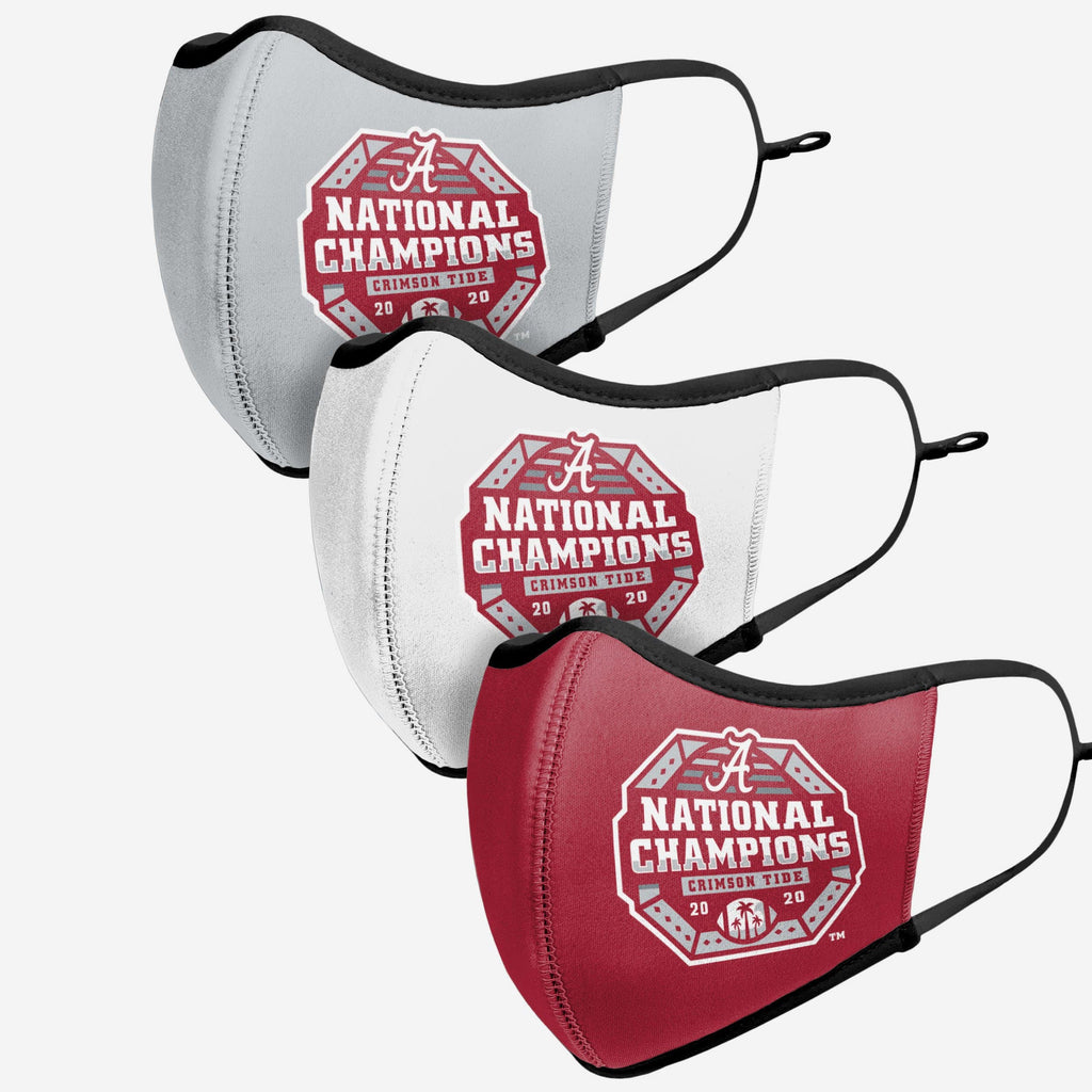 Alabama Crimson Tide 2020 Football National Champions Sport 3 Pack Face Cover