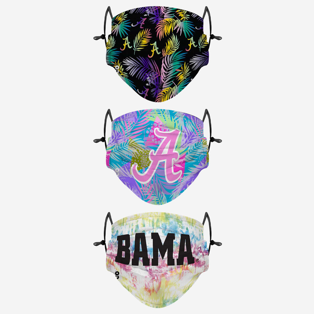 Alabama Crimson Tide Neon Floral 3 Pack Face Cover