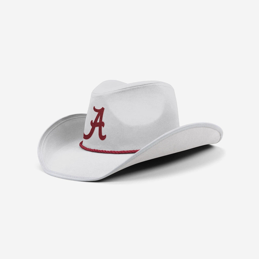 Alabama Crimson Tide White Rhinestone Logo Cowboy Hat