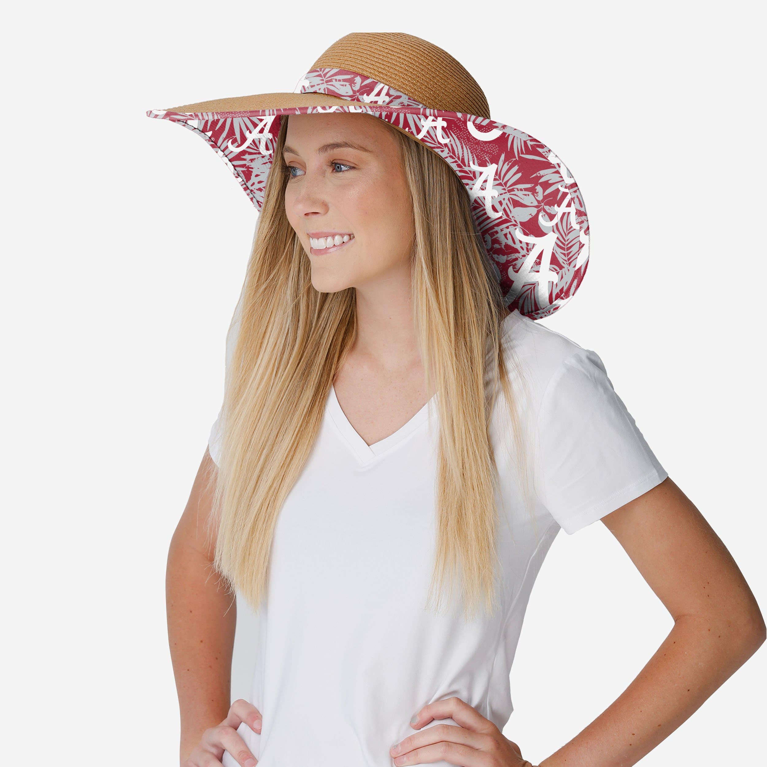 Alabama Crimson Tide Womens Floral Straw Hat